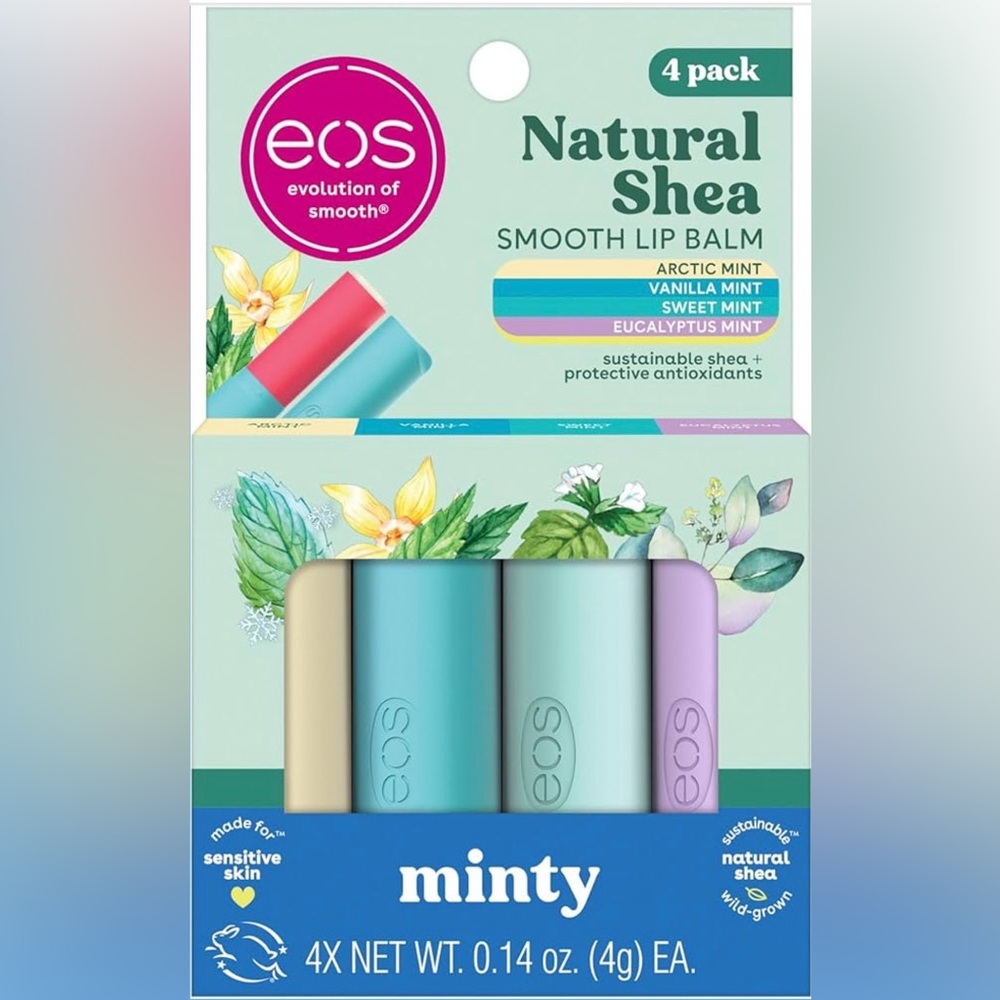 eos Natural Shea Minty Lip Balm Variety 4 Pack - NEW!